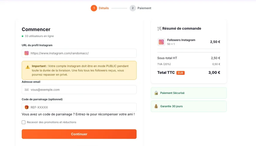 Commander et acheter des followers Instagram chez Followers Lab