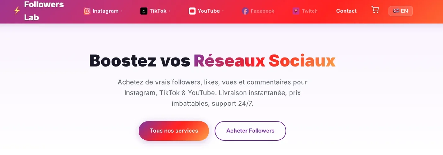 Followers Lab - acheter followers Instagram de qualité en 2026